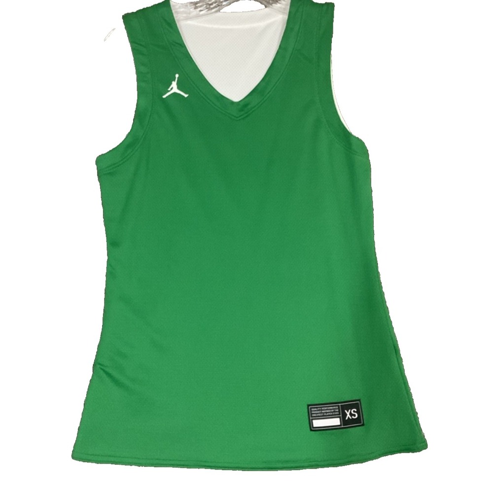 NWT Jumpman Jordan Women's Sz Xs Basketball Reversible Green & White Jersey